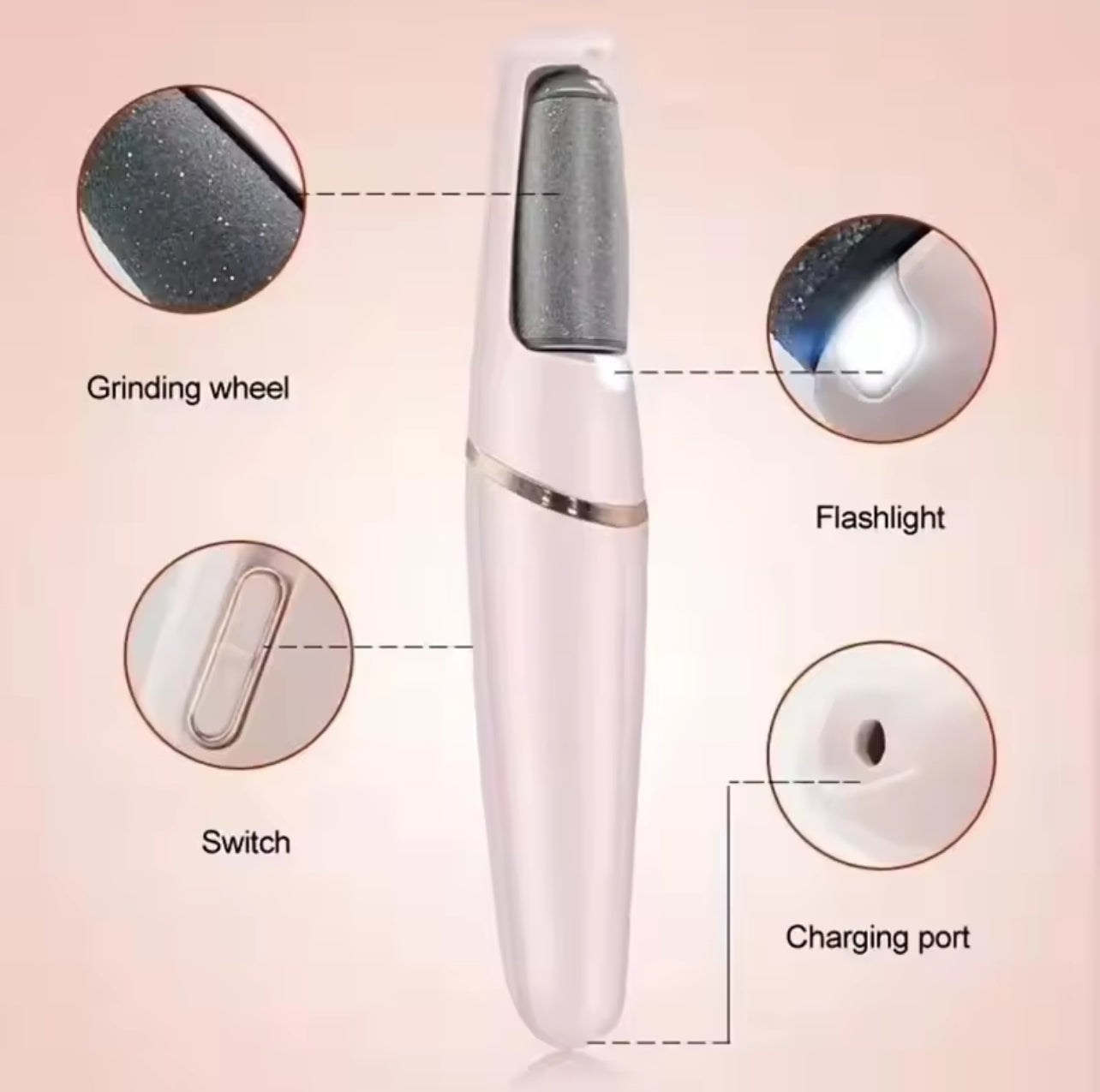 Electric Foot Callus Remover with 2 Grinding Heads