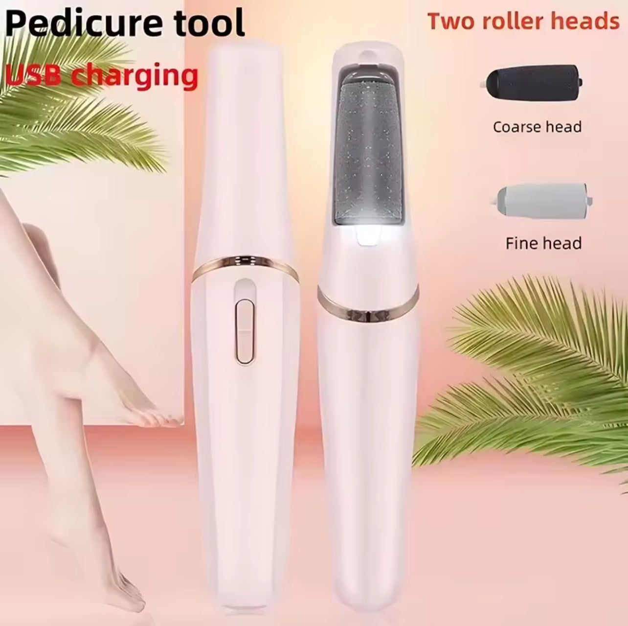 Electric Foot Callus Remover with 2 Grinding Heads