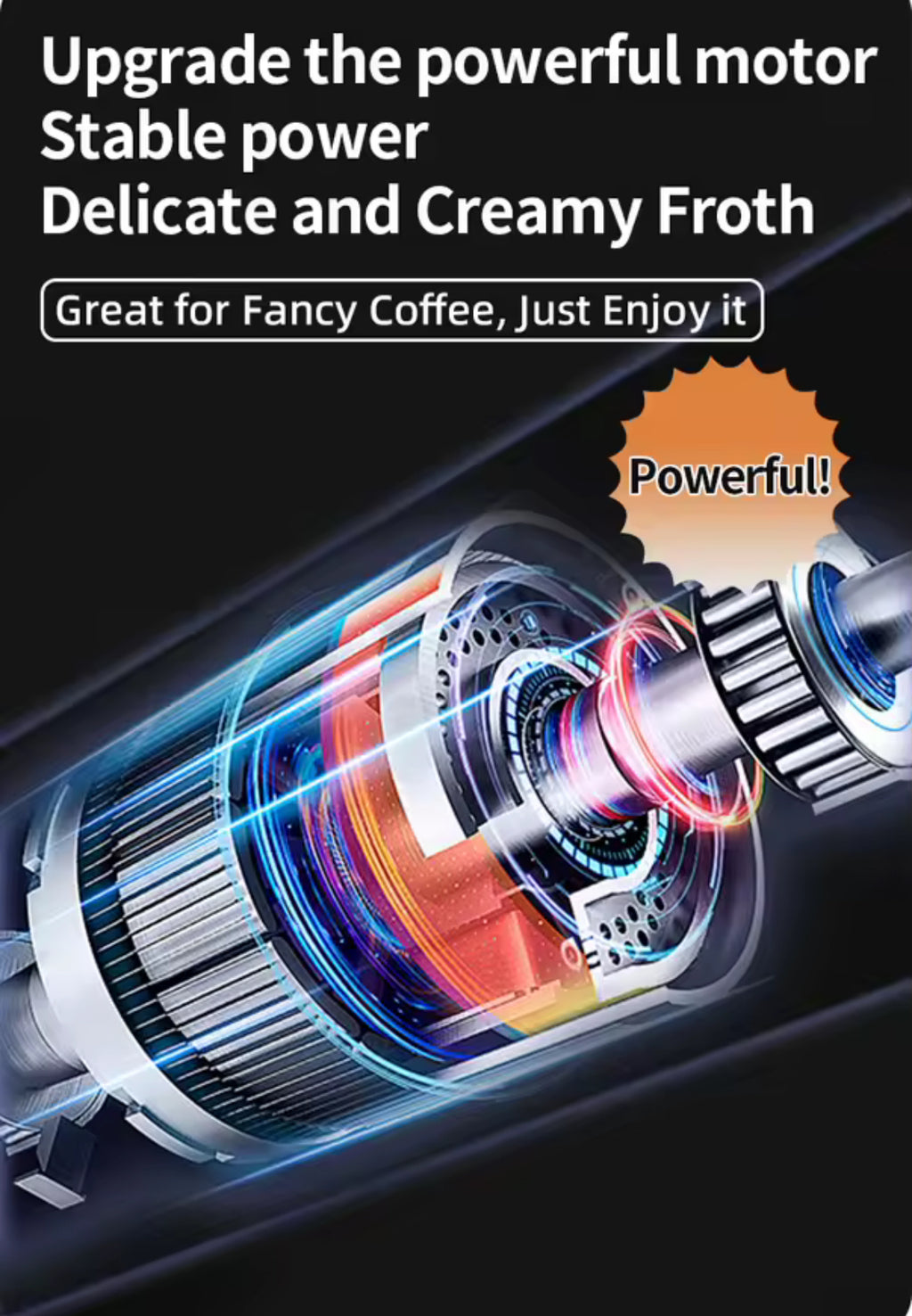 Electric Handheld Frother for Coffee, Cold Foam & Matcha (Type-C)