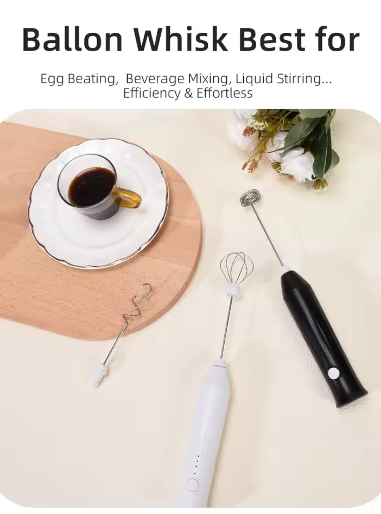 Electric Handheld Frother for Coffee, Cold Foam & Matcha (Type-C)