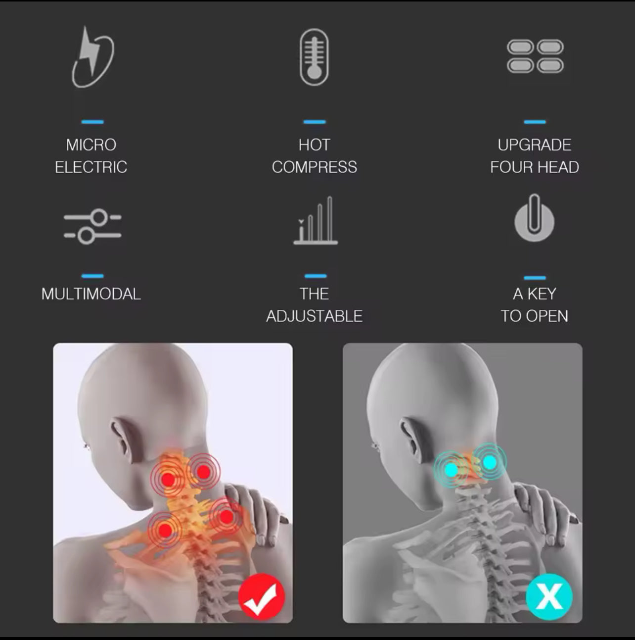 Therapeutic Smart Neck Massager with Heat Therapy